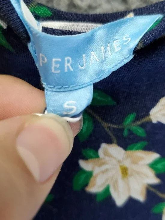 Draper James Dress Womens Small Blue Tammy T-Shirt Magnolia Floral Print Stretch - Picture 3 of 11